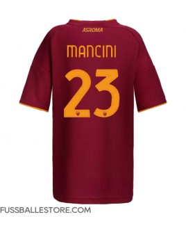 Günstige AS Roma Gianluca Mancini #23 Heimtrikot Damen 2025-26 Kurzarm